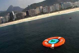 Klimaaktion auf der Copacabana