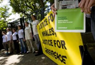 Protest against detention of Japanese activists