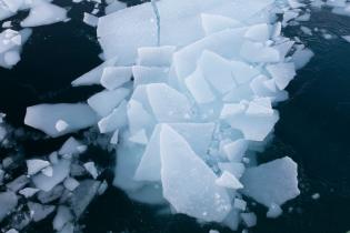 Ice in Arctic Ocean in Svalbard