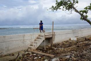 Seawall on Majuro Atoll, Marshall Islands