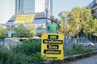 Greenpeace Protest at Deutsche Bank in Frankfurt