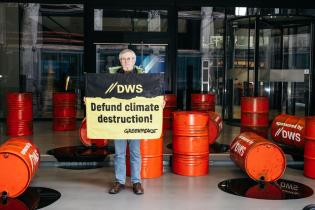 Protest at DWS Building in Frankfurt