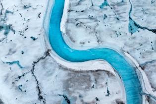 Arctic Ice Melting into the Cold Waters of Svalbard