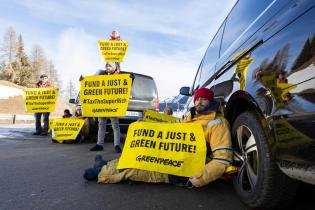 Greenpeace Activists Block Heliport Lago ahead of WEF, Davos