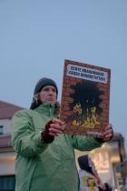 Protest with E-Bus in front of the CDU Election Campaign Event in Dresden