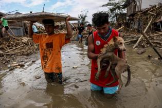 Aftermath of Typhoon Vamco in the Philippines