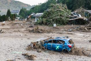 Starker Regen in Altenahr, Rheinland-Pfalz