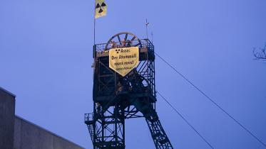 Greenpeace-Aktion auf dem Förderturm des Atommüll-Lagers Asse 2 2008 5.11.2008