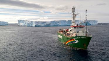 Arctic Sunrise in der Antarktis