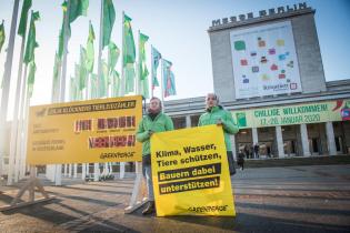 Protest vor der Grünen Woche in Berlin für mehr Tierwohl