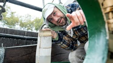 Rapper Das Bo an Bord der Beluga