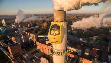 Protest in Deuben aus der Luft