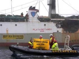 Aktion im Nordwest-Atlantik gegen Heilbutt-Fischerei.