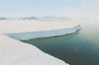 Schmelzwasser auf dem Larsen A-Schelfeis, 1997