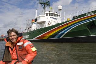 Crewmitglied Robin Ristjouw vor der Sirius 2009