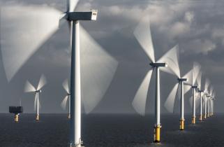 Offshore Windpark an der englischen Nordseeküste, Januar 2013