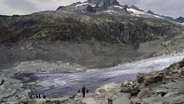 Der Rhonegletscher, Wallis, Schweizer Alpen, aufgenommen am 27.08.2005.