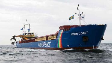 Die Fehn Coast im schwedischen Hafen Varberg, August 2009.