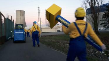 Protest an Atomkraftwerk in Tricastin