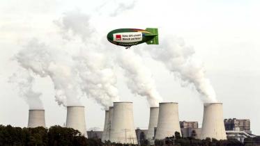 Protest gegen Kohlepolitik der SPD mit Zeppelin im September 2012