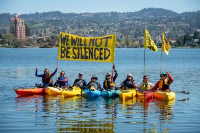 Rally against Corporations Trying to Sue Critics into Silence in Oakland