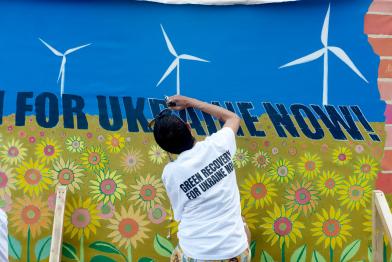 Mural Painting at the Ukraine Recovery Conference in London