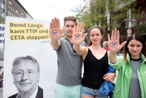 TTIP and CETA Protest with EU Politician Posters in Germany