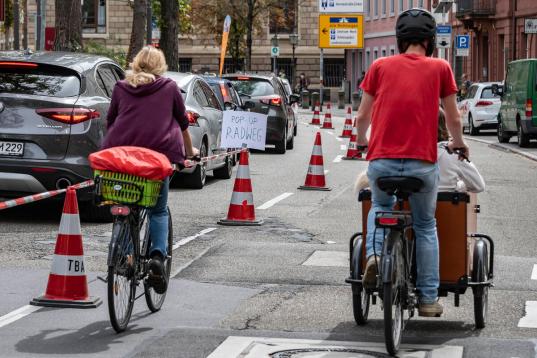 Pop-Up Bike Lane in Karlsruhe