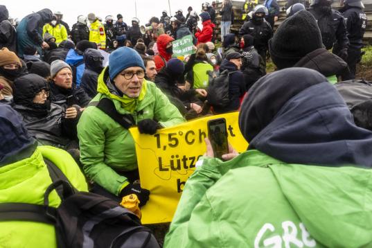 Martin Kaiser auf der Demo in Lützerath