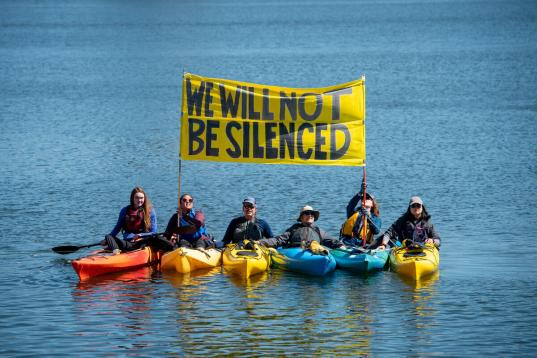 Rally against Corporations Trying to Sue Critics into Silence in Oakland