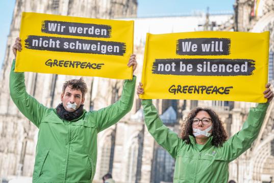 SLAPP Suit Protest Cologne