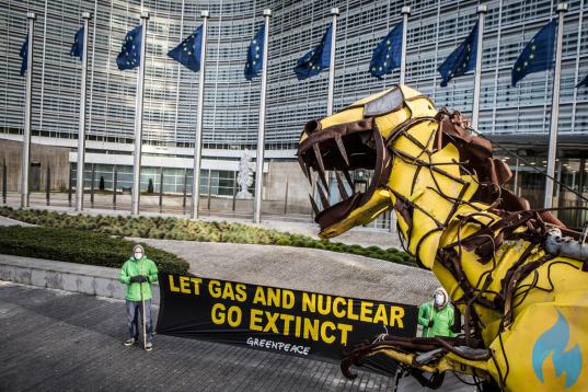 ‘Taxonosaurus’ Dinosaur at EU Commission HQ in Brussels