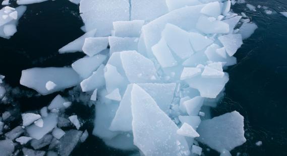 Ice in Arctic Ocean in Svalbard