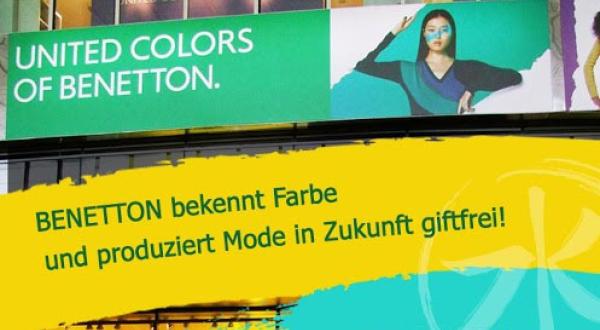 Benetton Banner zum Detox-Erfolg