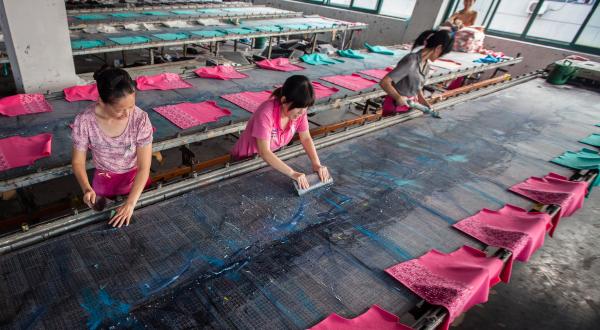 Workers at a Textile Factory in China