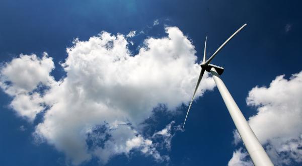 Windkraftanlage im Rheinischen Braunkohlerevier