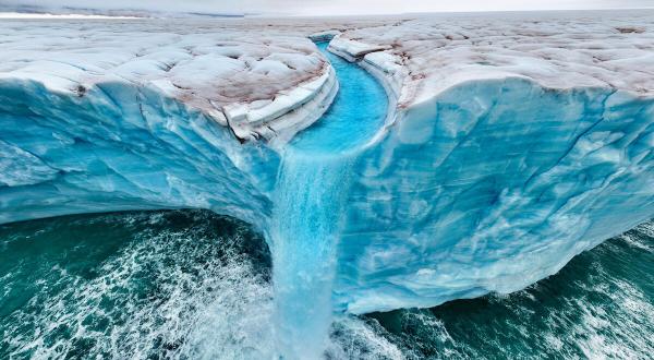 Arctic Ice Melting into the Cold Waters of Svalbard