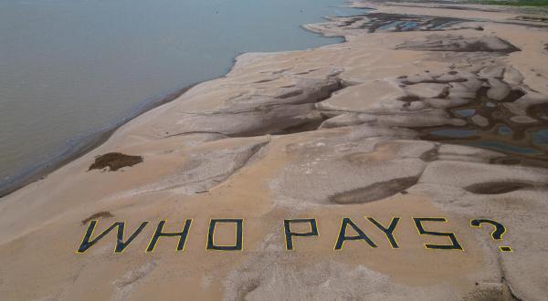 Protest in Dry River in the Amazon in Brazil