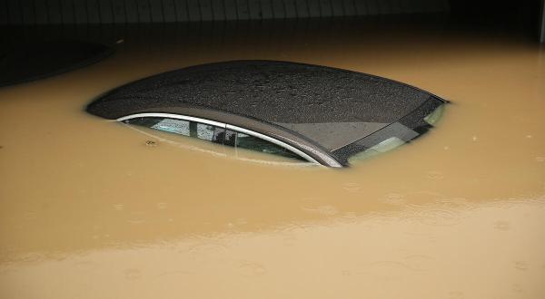 Starker Regen in Nordrhein-Westfalen, Deutschland