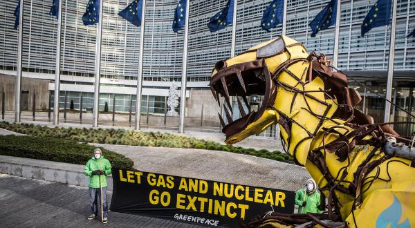 ‘Taxonosaurus’ Dinosaur at EU Commission HQ in Brussels