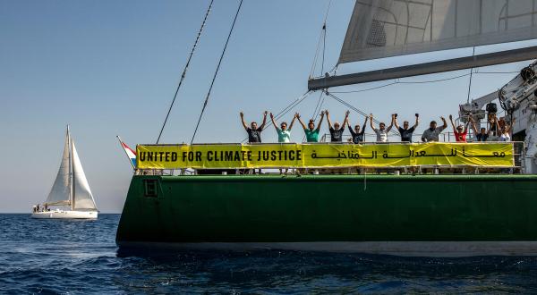 Flotilla Welcomes Rainbow Warrior in Hurghada Port, Egypt