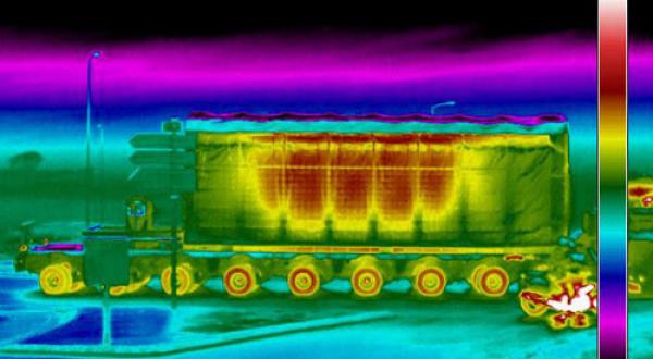 Thermografiebild eines der Castorbehälter