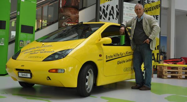 Wolfgang Lohbeck, Greenpeace-Experte für Verkehr, mit dem Smile in Hamburg.