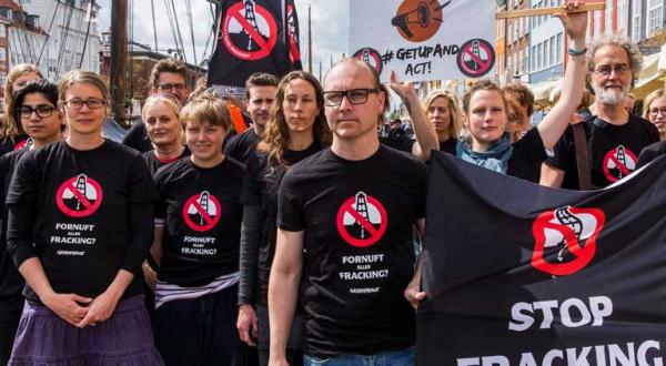 Greenpeace-Aktivisten protestieren gegen geplante Frackingvorhaben, hier in Kopenhagen 