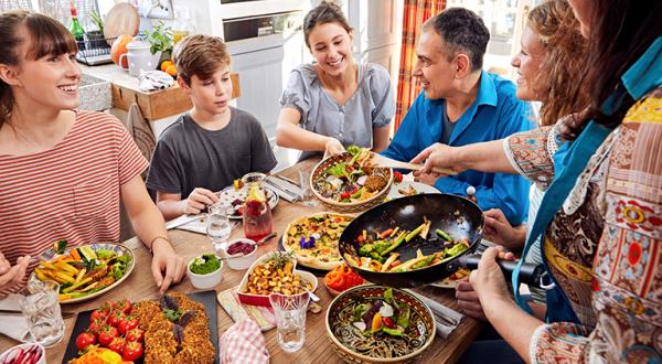 Vegetarisches Familienessen