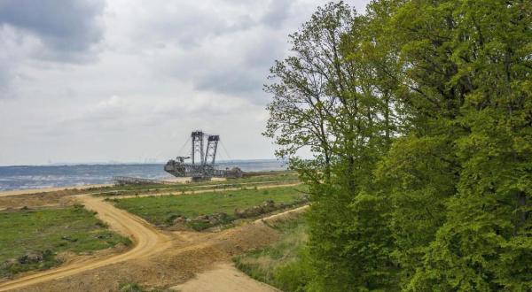 Braunkohlebagger nahe dem Rand vom Hambacher Wald