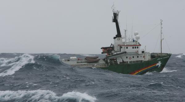 Arctic Sunrise im Südpolarmeer, November 2005