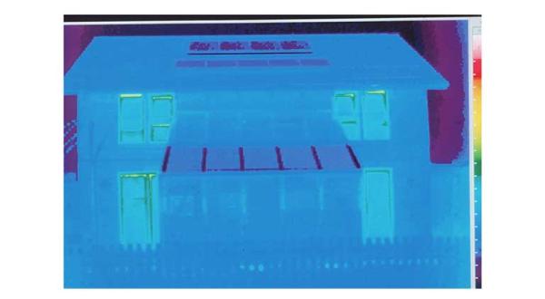 Thermographie eines Niedrigenergiehaus in Bonn, Februar 1998