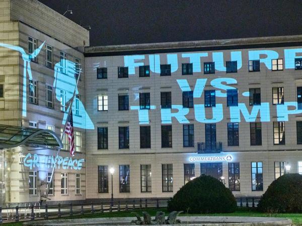 Projection on U.S. Embassy in Berlin after Trump Orders Exit from Paris Climate Agreement