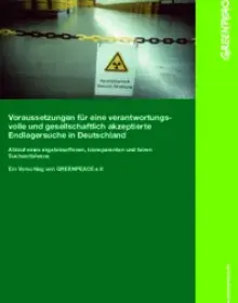 Greenpeace Konzept zu einem Endlagersuchverfahren